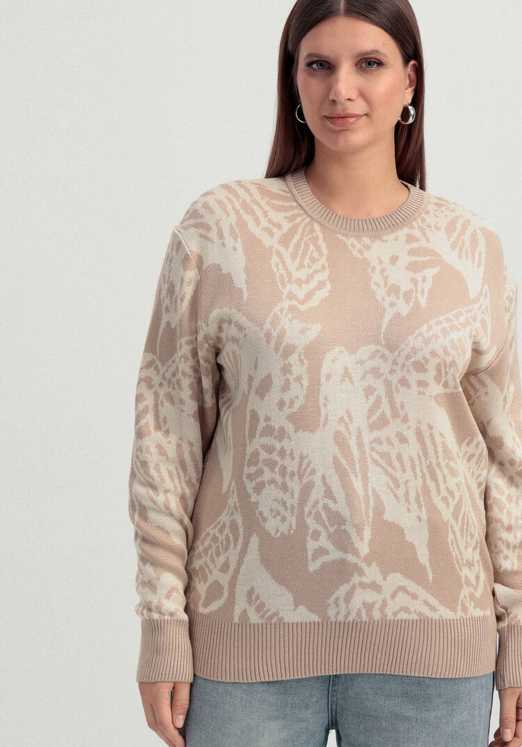 Джемпер с абстрактным цветочным принтом шир.  750, рис. 4