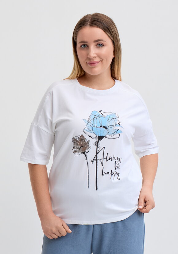 Футболка с флоральным принтом шир.  580, рис. 28