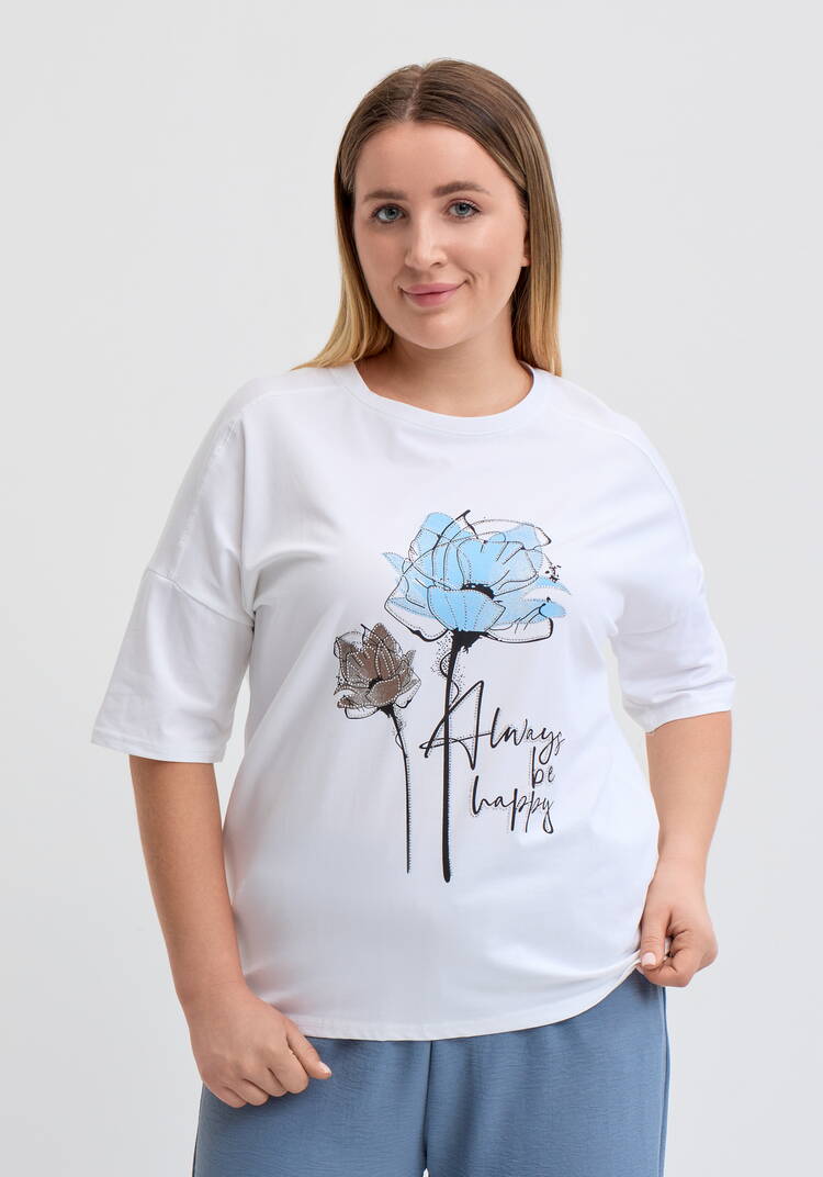 Футболка с флоральным принтом шир.  750, рис. 28