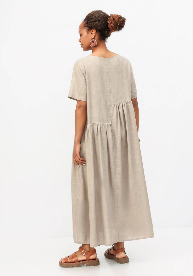 Платье с декоративной планкой и пуговицами шир.  750, рис. 3