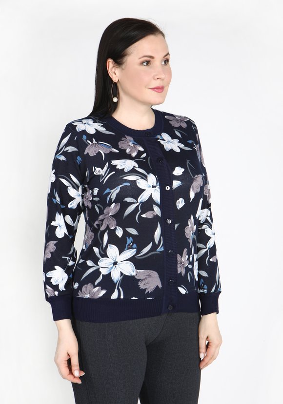 Кардиган Невероятное цветение шир.  580, рис. 16