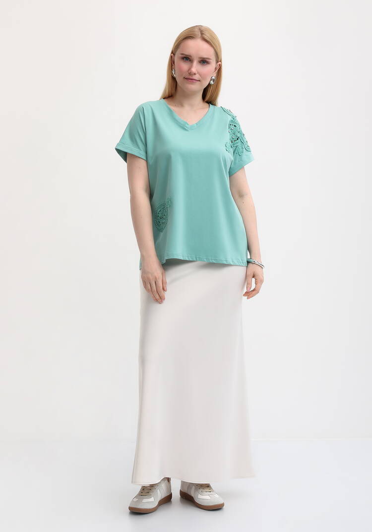 Блуза с вставкой узора из кружева шир.  750, рис. 7