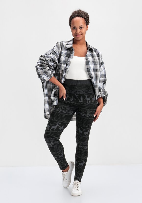 Леггинсы с начесом и зимним орнаментом шир.  580, рис. 14