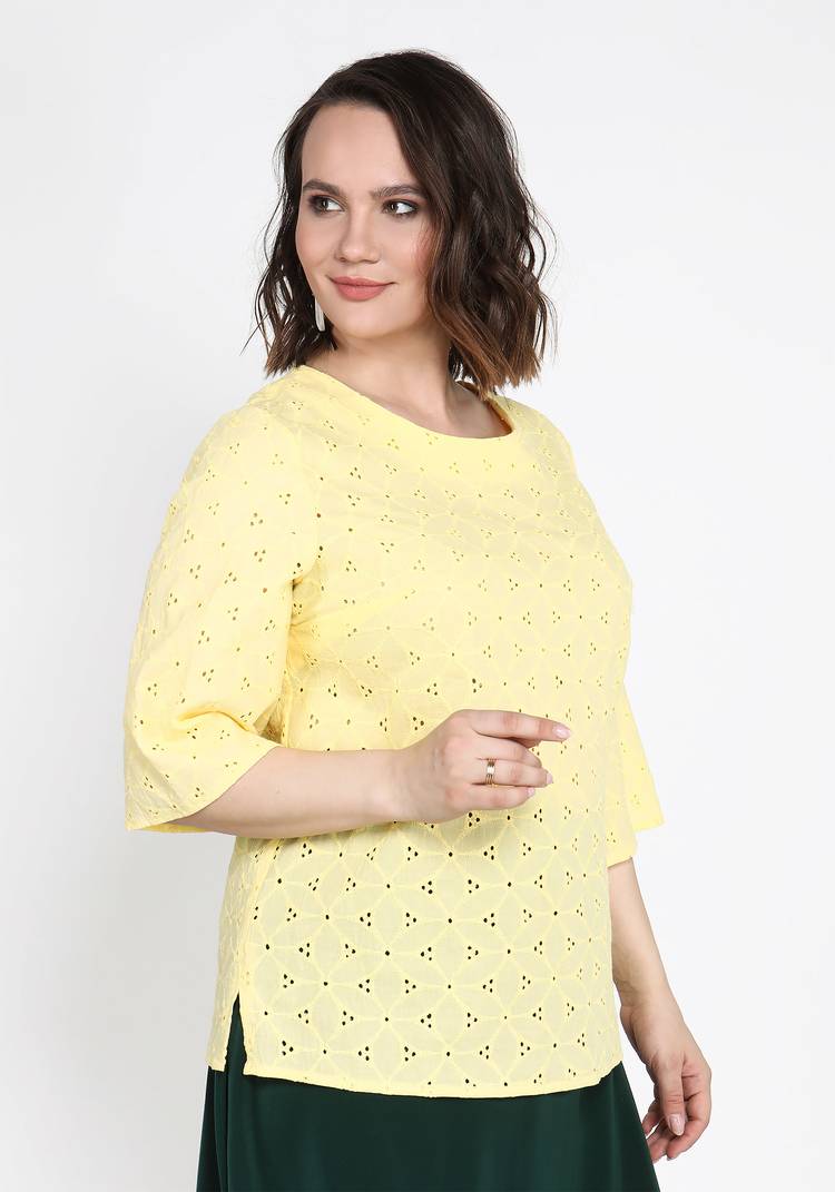 Блуза из шитья с круглым воротом шир.  750, рис. 4