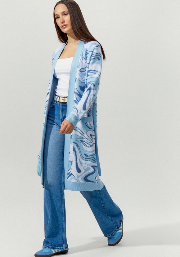 Кардиган с акварельным принтом шир.  580, рис. 7