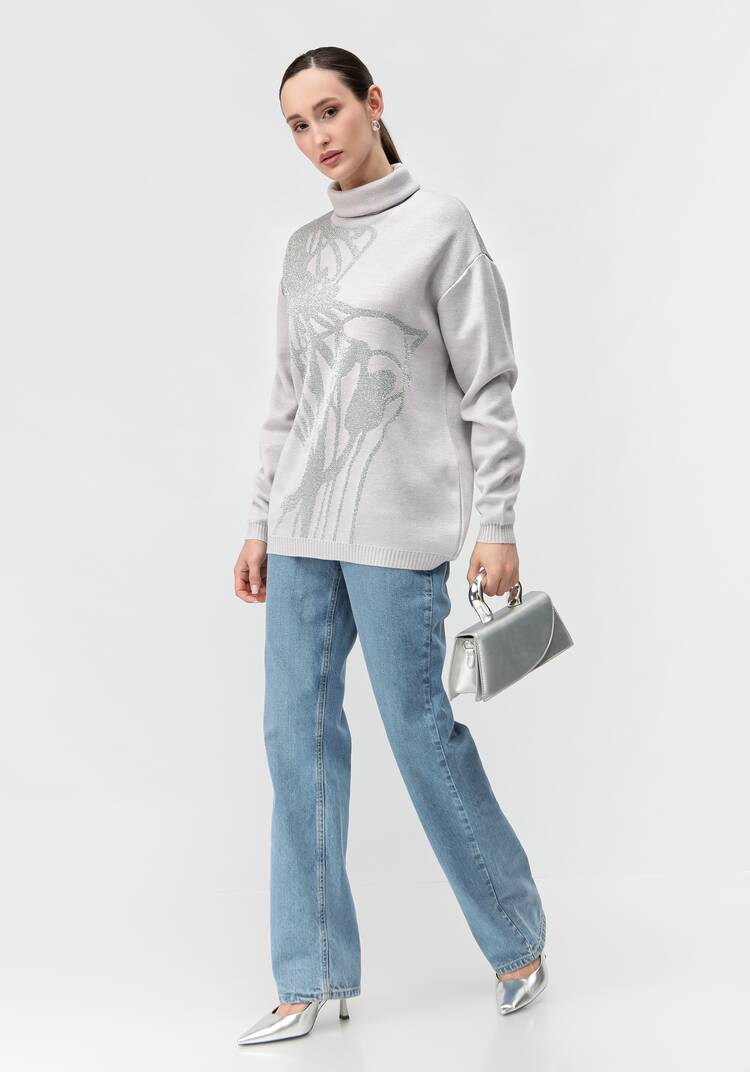 Туника женская с абстракцией и высоким горлом шир.  750, рис. 18