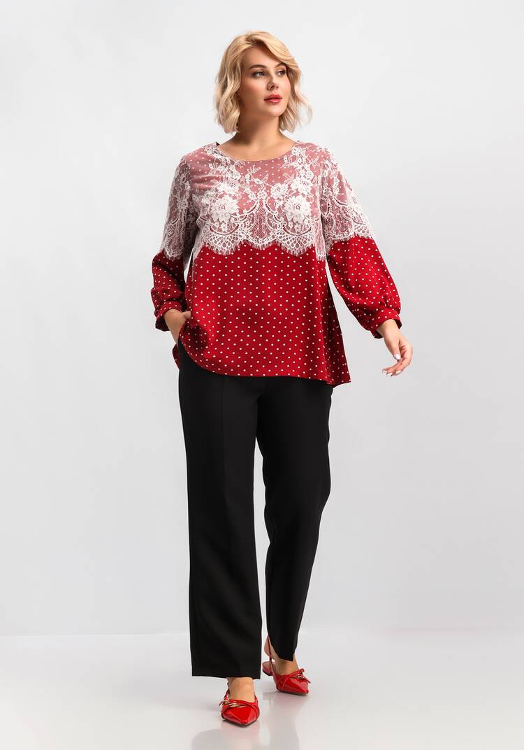 Блуза с кружевом по плечам шир.  750, рис. 11