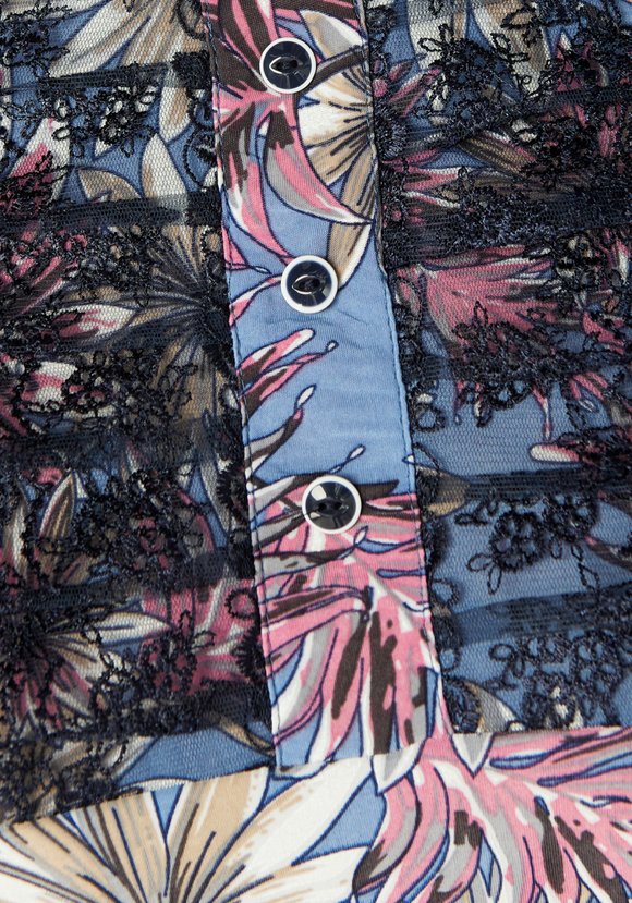 Туника принтованная с кружевом на рукавах шир.  580, рис. 8