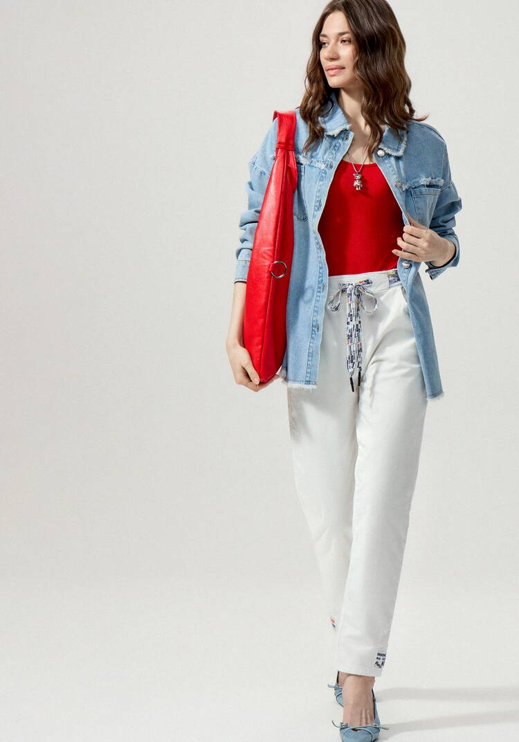 Джинсы с принтом по поясу шир.  750, рис. 8