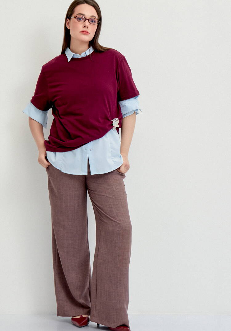 Брюки прямые свободные на резинке шир.  750, рис. 16