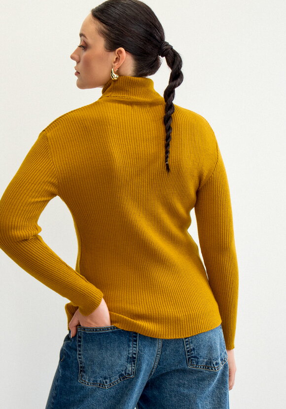 Водолазка в рубчик с высокой горловиной шир.  580, рис. 47