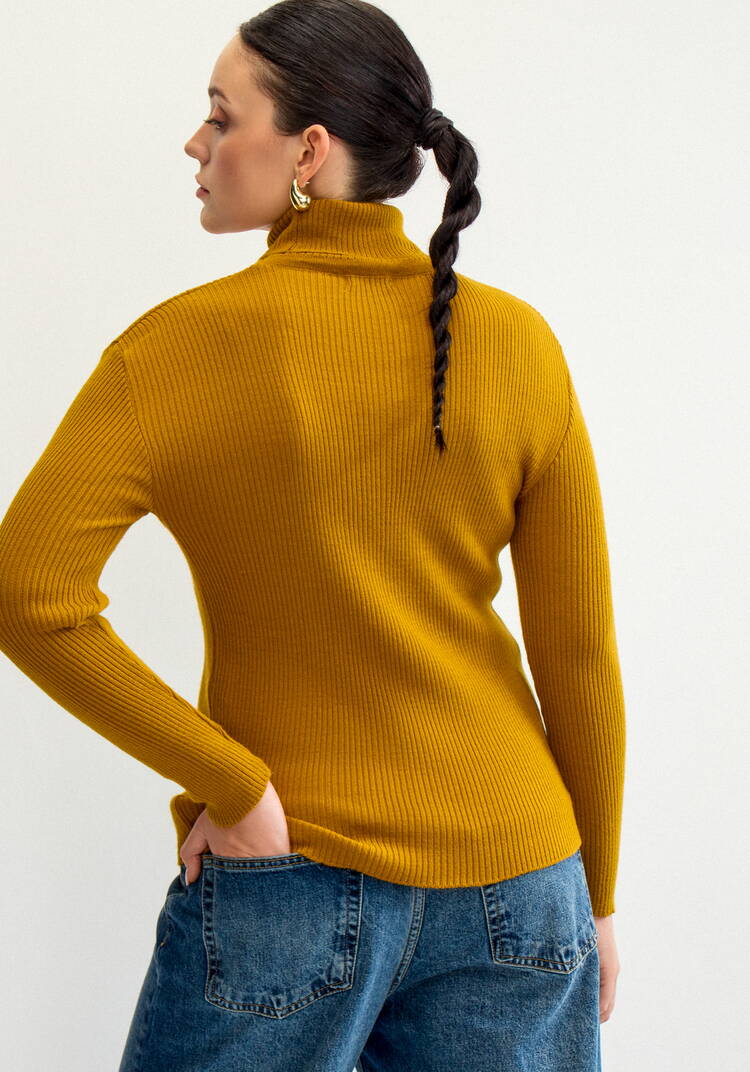 Водолазка в рубчик с высокой горловиной шир.  750, рис. 47