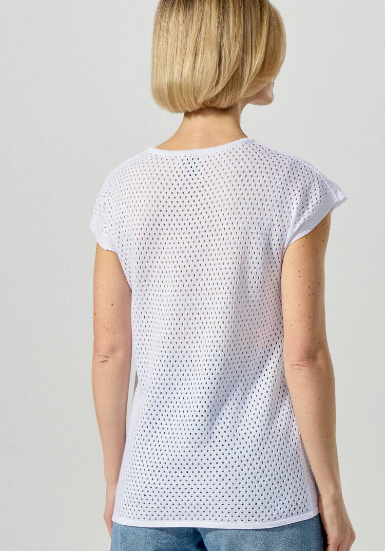 Футболка ажурная с графичным рисунком шир.  750, рис. 3