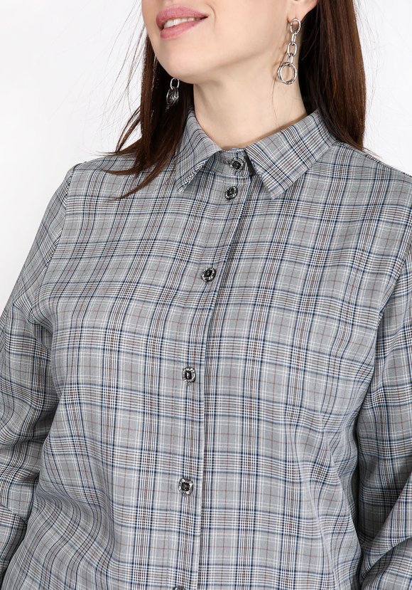 Рубашка прямого силуэта в клетку шир.  580, рис. 4
