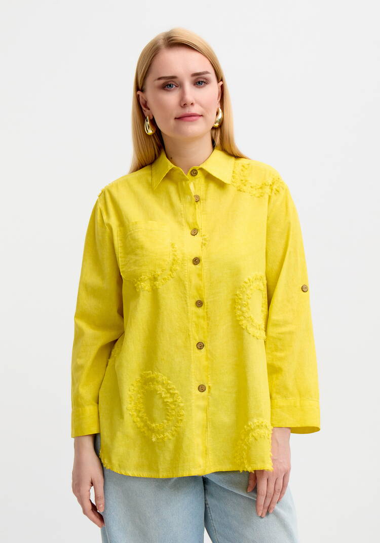 Блуза с вышивкой и рукавом 3/4 шир.  750, рис. 1