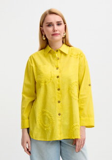 Блуза с фактурным рисунком из хлопка