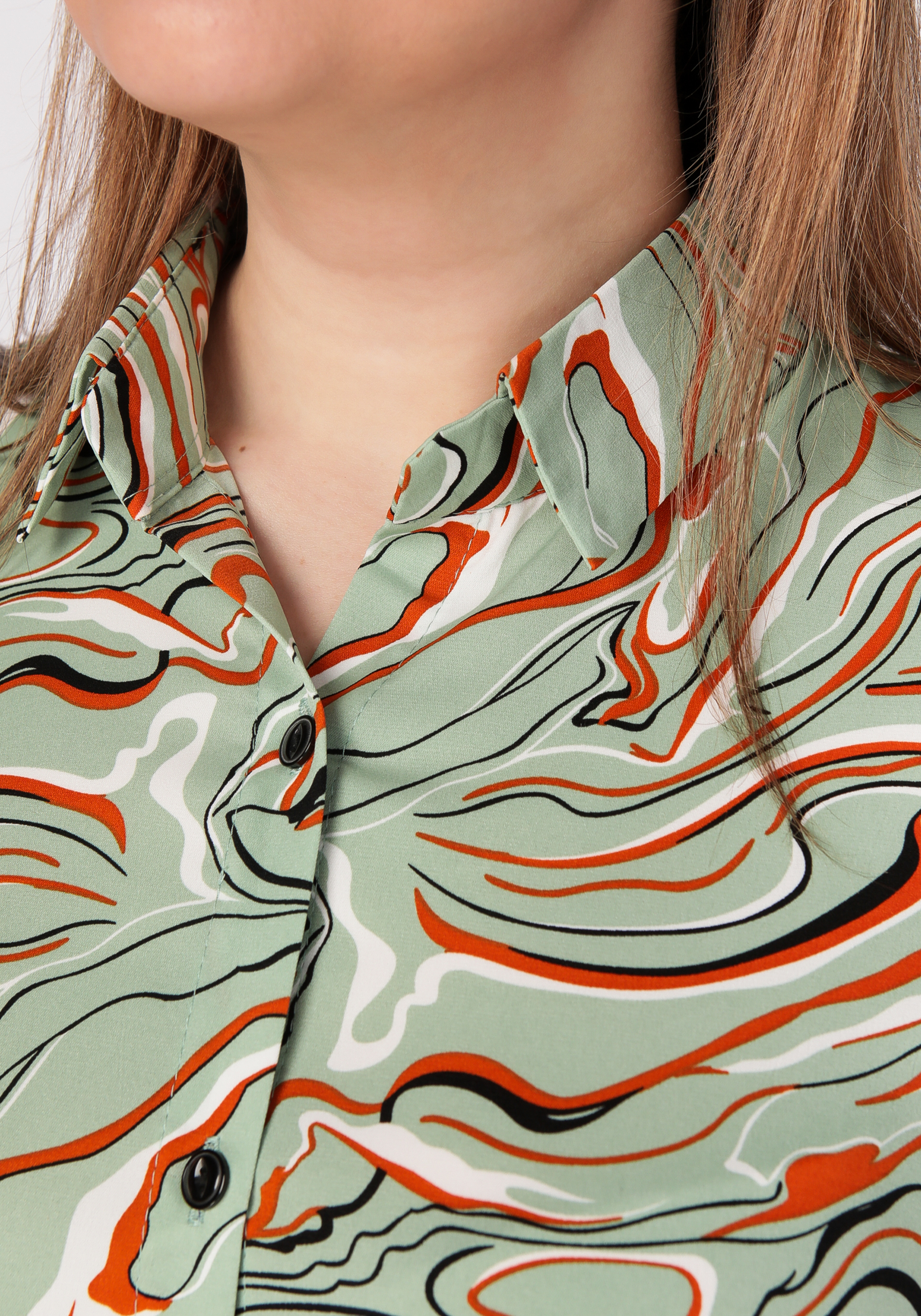 Блуза на пуговицах с принтом "Оливия", размер 56, цвет бежевый - фото 10