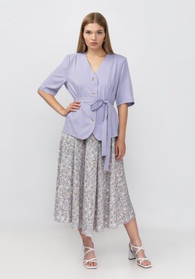 Комплект: блузат+юбка c цветочным принтом