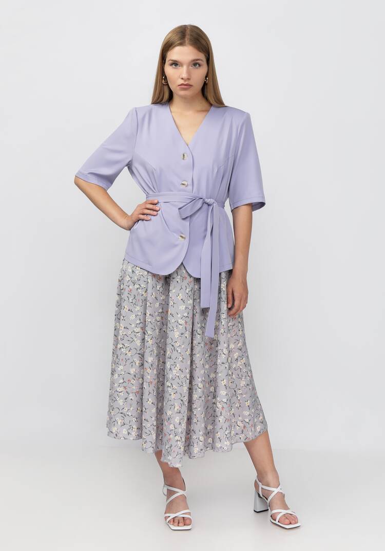 Комплект: блузат+юбка c цветочным принтом шир.  750, рис. 15