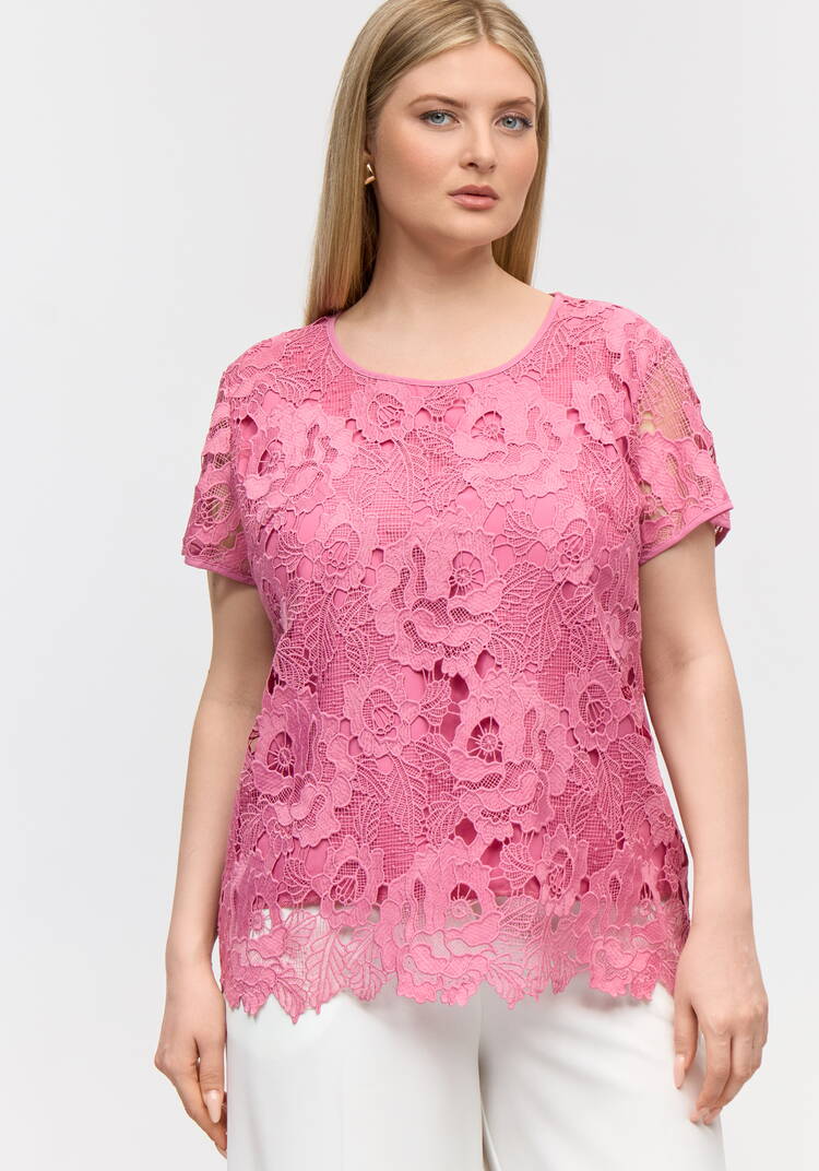 Блуза ажурная свободного кроя шир.  750, рис. 1