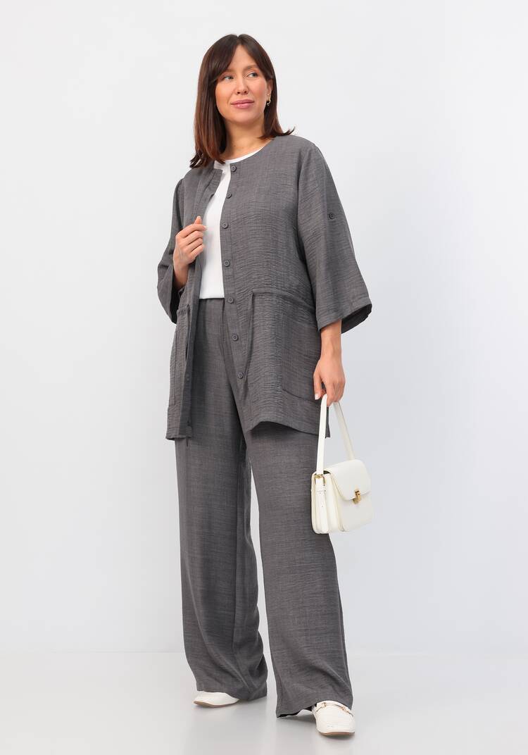 Кардиган на пуговицах с кулиской по талии шир.  750, рис. 50