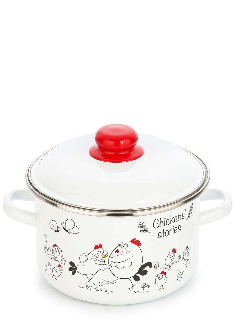 Кастрюля эмалированная Куриные истории шир.  750, рис. 5