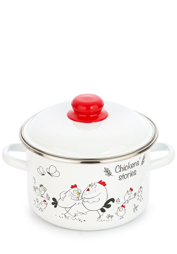 Кастрюля эмалированная Куриные истории шир.  580, рис. 5
