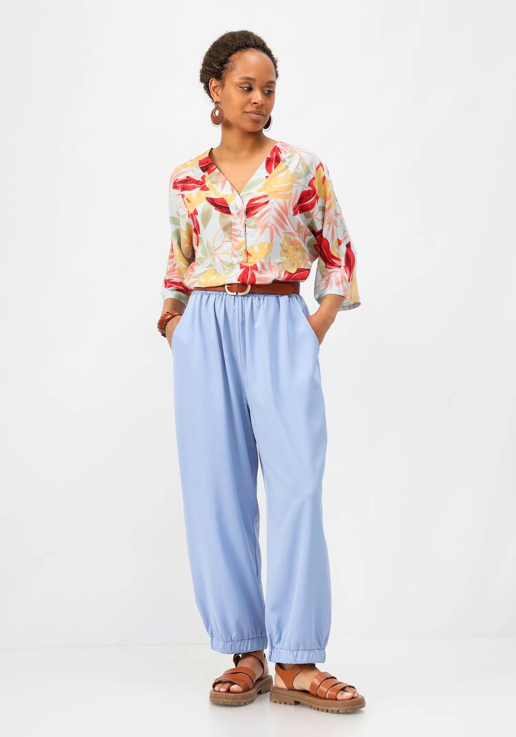 Брюки бананы на резинке с карманами шир.  750, рис. 31