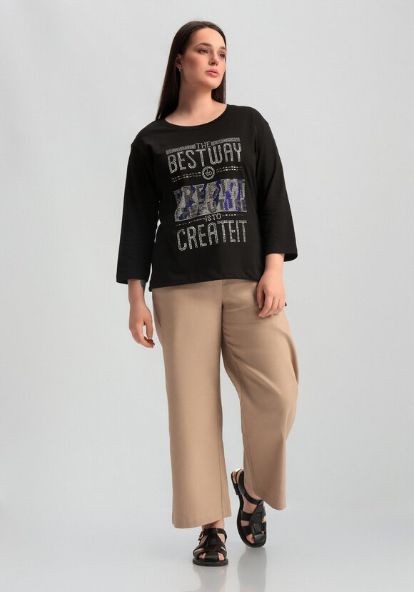 Лонгслив с декором из страз шир.  580, рис. 20