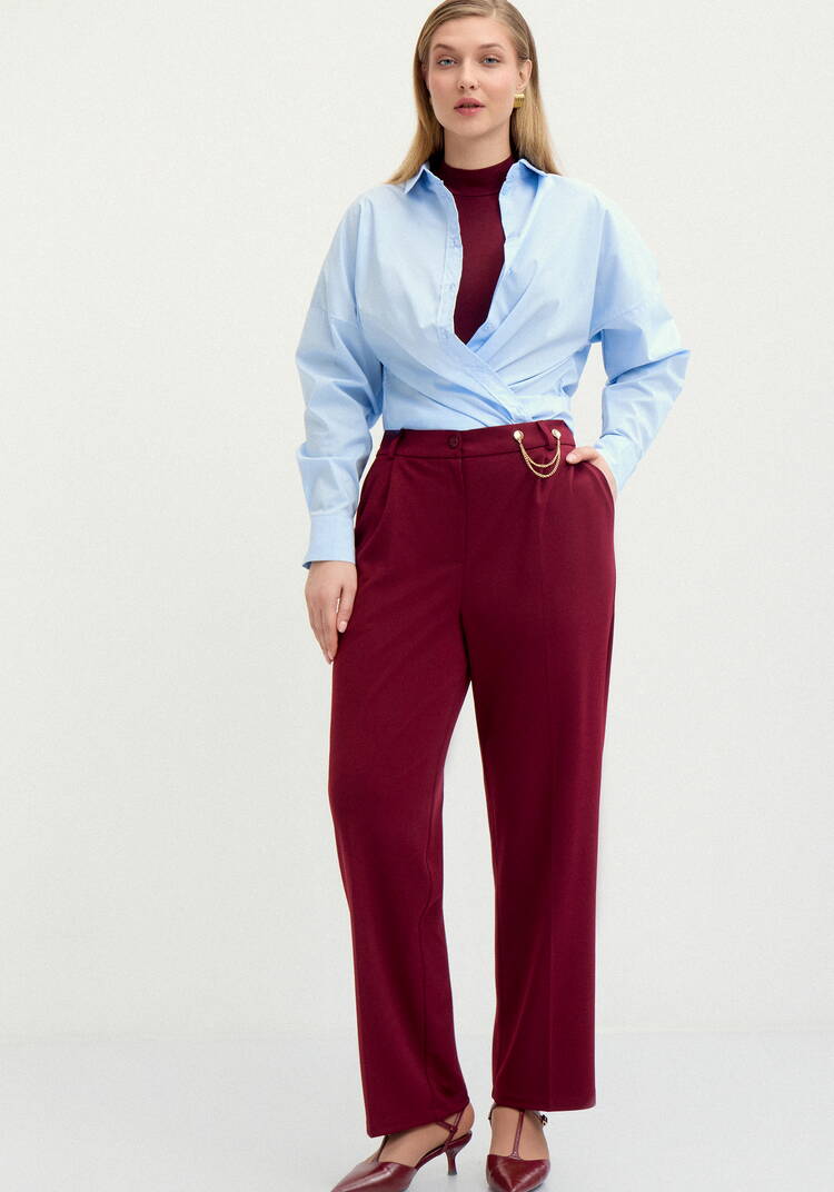 Брюки прямые с дeкором шир.  750, рис. 1