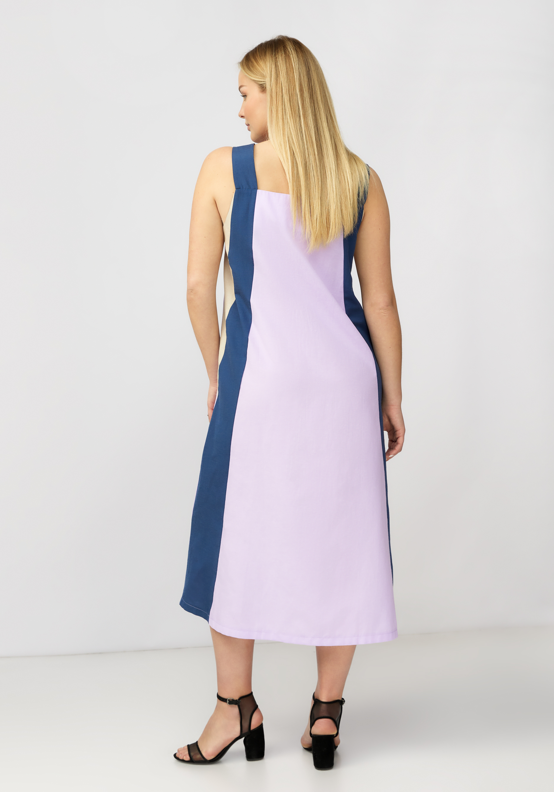 Сарафан с контрастными линиями Bianka Modeno, цвет фиолетовый, размер 56 - фото 6