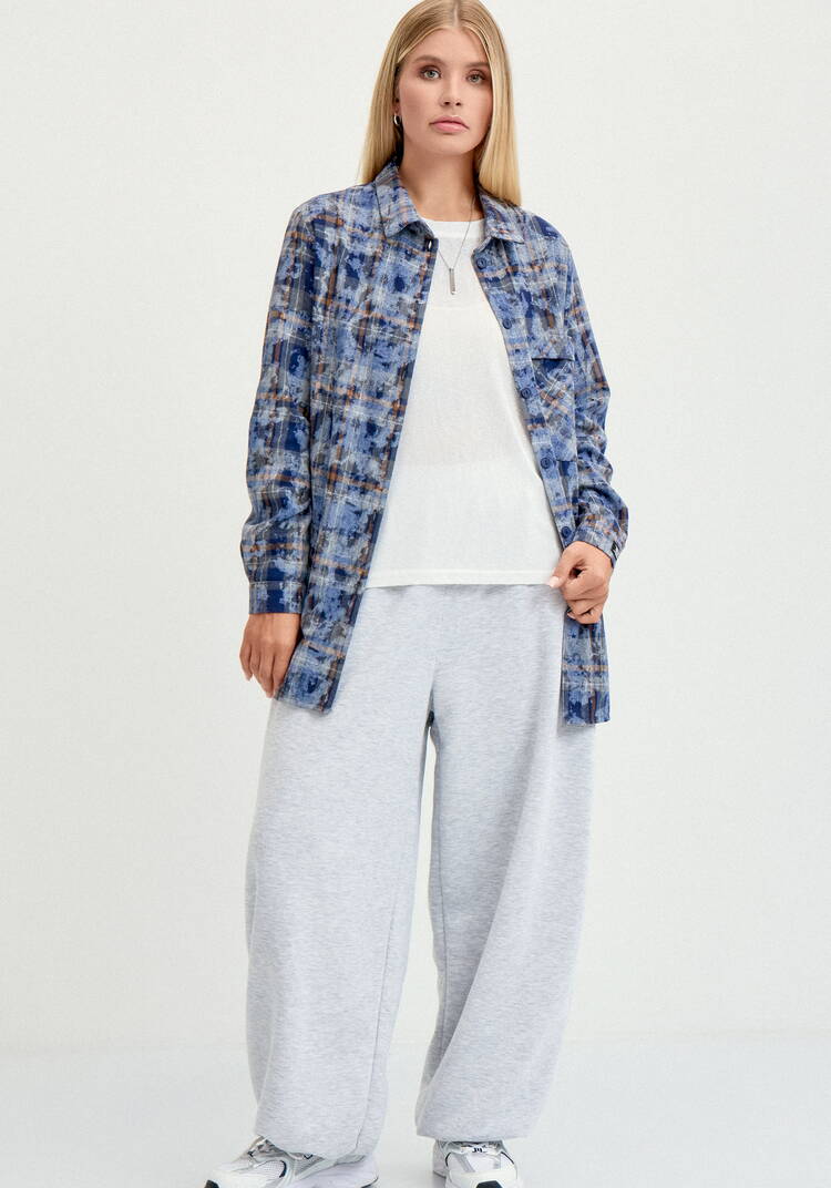 Рубашка в клетку на пуговицах с нашивкой шир.  750, рис. 8