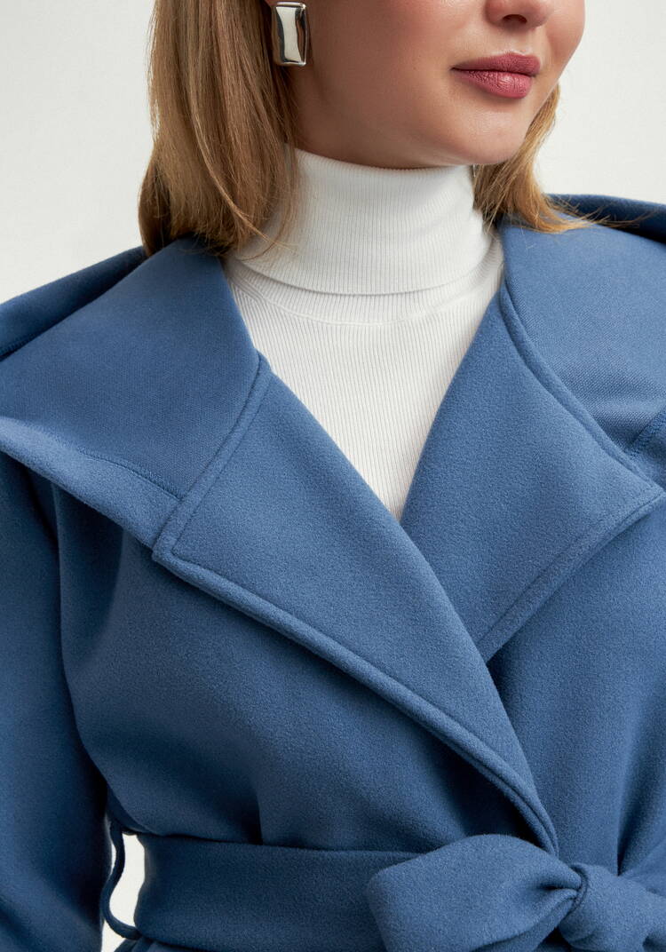 Пальто удлиненное на запах с разрезами шир.  750, рис. 16