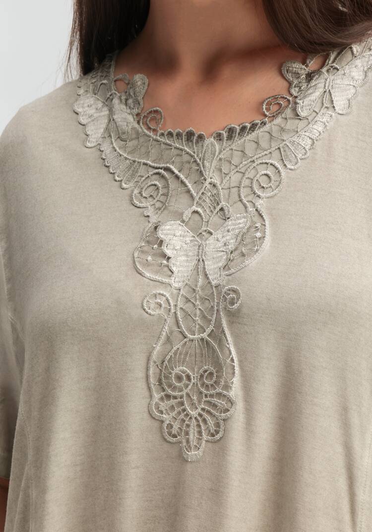 Туника с ажурной аппликацией на горловине шир.  750, рис. 5