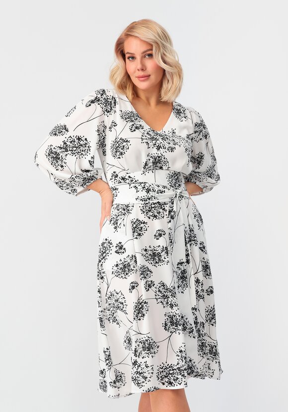 Платье с цветочным принтом с рукавом фонарик шир.  580, рис. 13