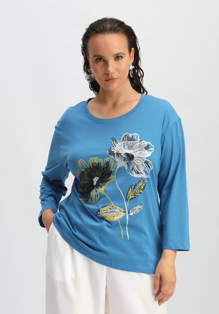Лонгслив с цветами 3D шир.  750, рис. 16