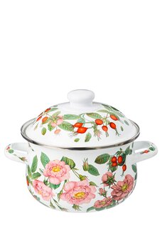 Эмалированная кастрюля с крышкой