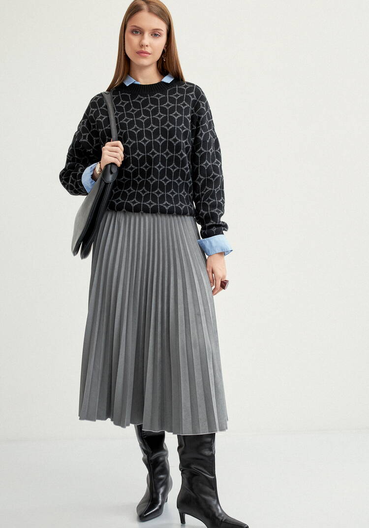 Юбка плиссированная на резинке трикотажная шир.  750, рис. 15