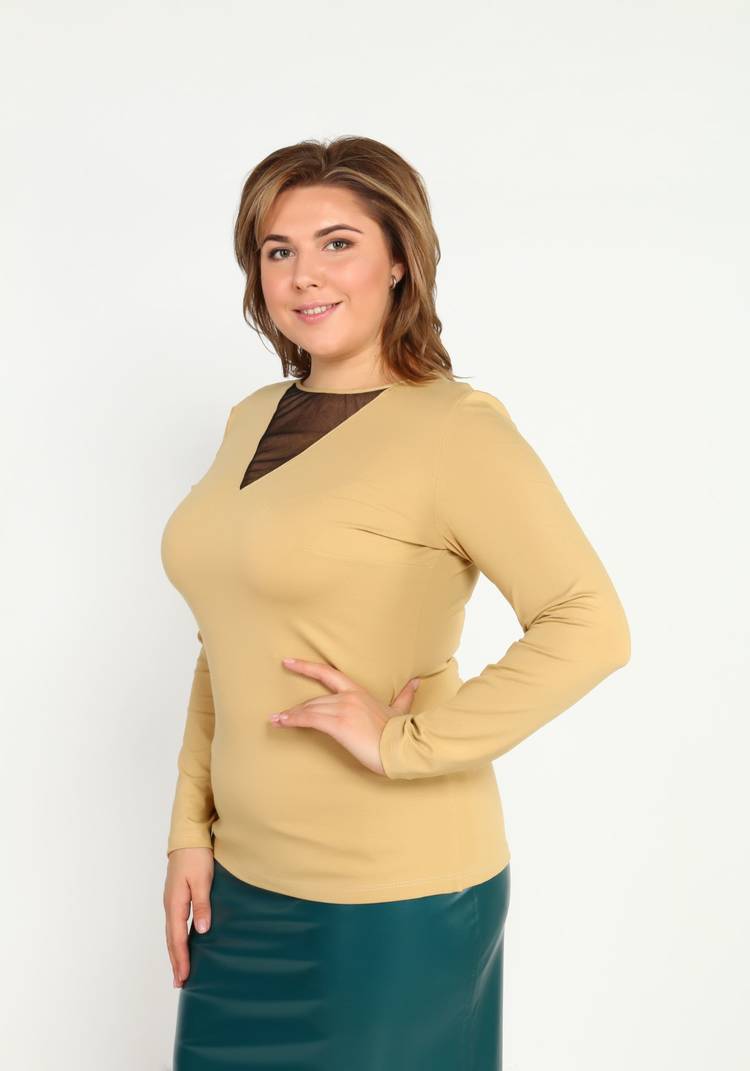 Блуза с длинным рукавом и вставкой шир.  750, рис. 10