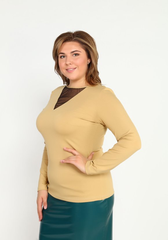 Блуза с длинным рукавом и вставкой шир.  580, рис. 10