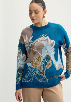 Джемпер с цветочно-абстрактным принтом