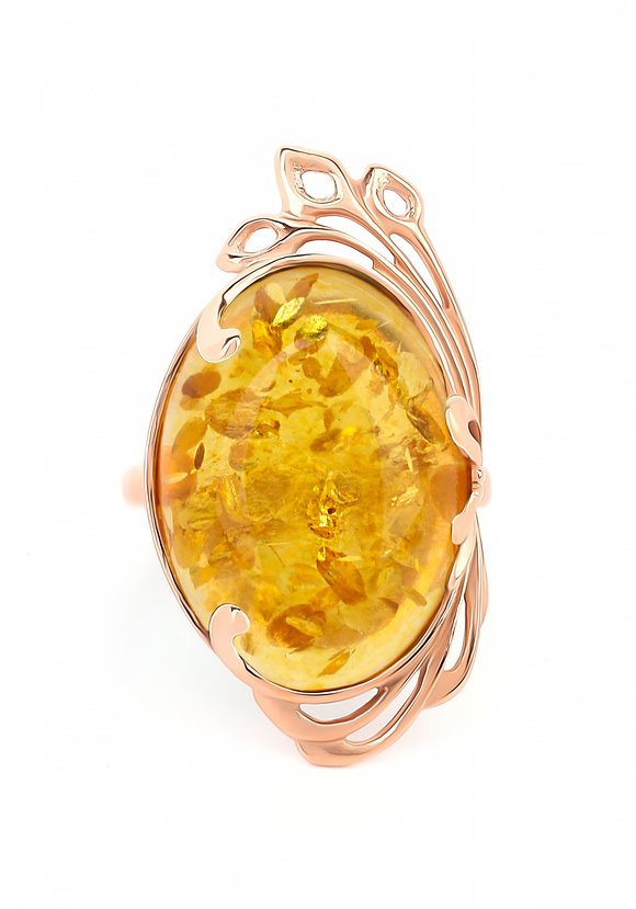 Кольцо серебряное Янтарные грани шир.  580, рис. 2