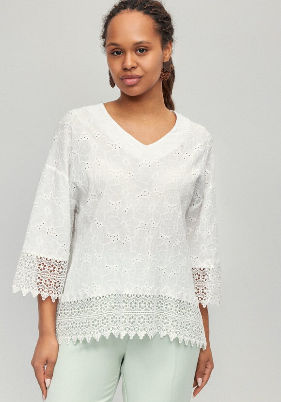 Блуза с кружевом Джулия шир.  580, рис. 4