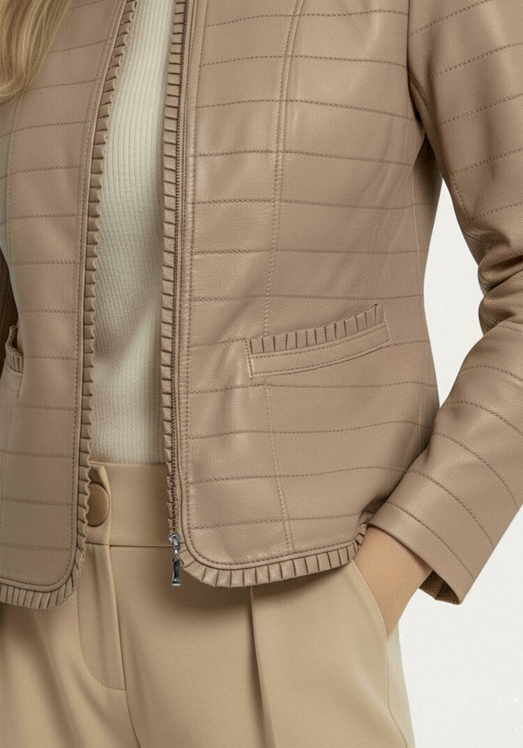 Куртка из экокожи с рюшей шир.  750, рис. 23