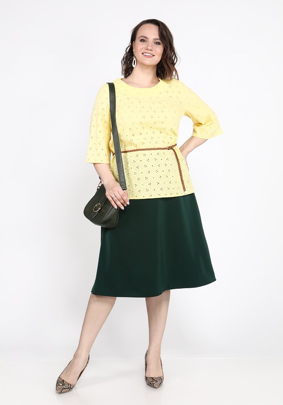 Блуза из шитья с круглым воротом шир.  580, рис. 1