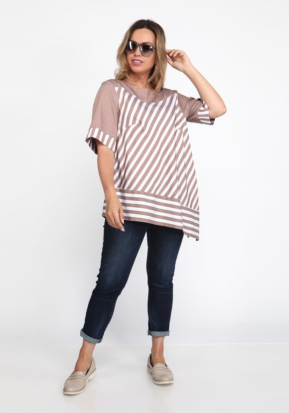 Туника из двух видов принтованной ткани шир.  580, рис. 8