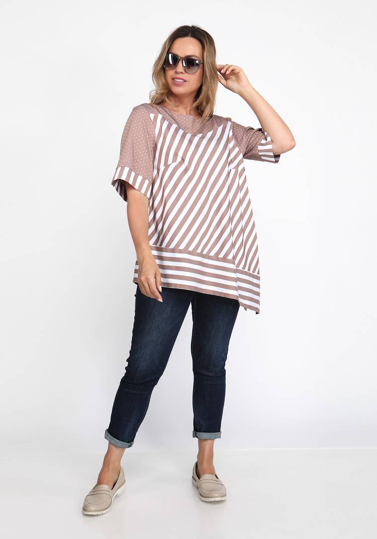 Туника из двух видов принтованной ткани шир.  750, рис. 8