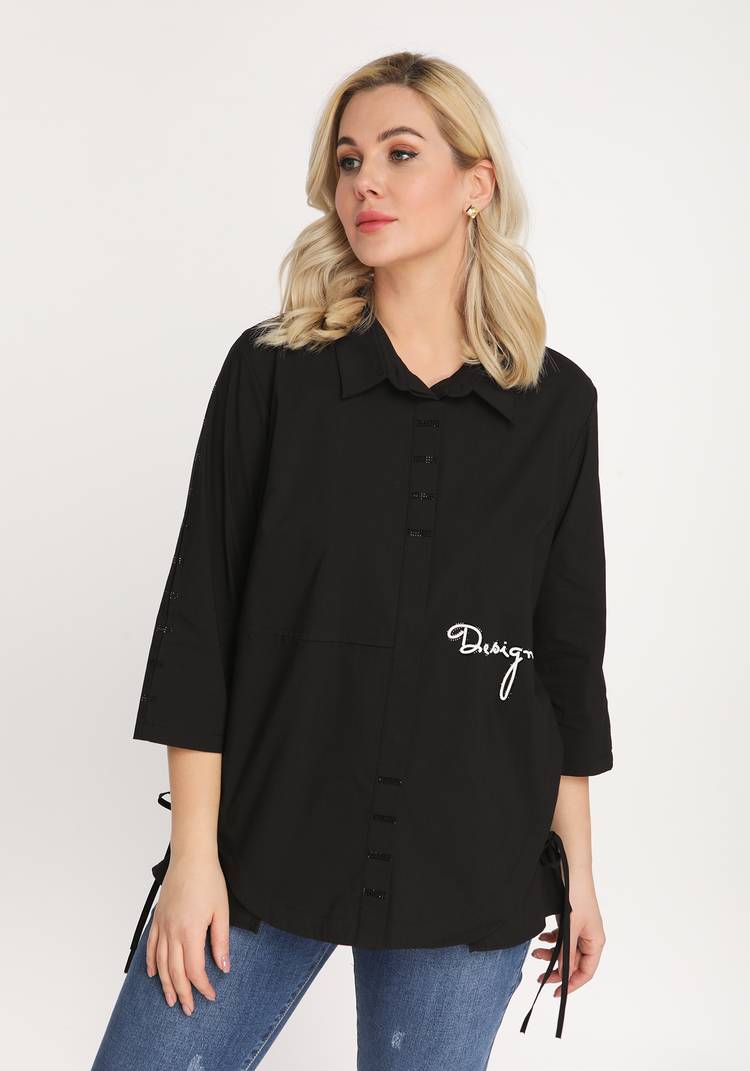 Рубашка с принтом и стразами шир.  750, рис. 9