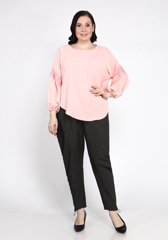 Блуза свободного силуэта с кружевом шир.  580, рис. 7