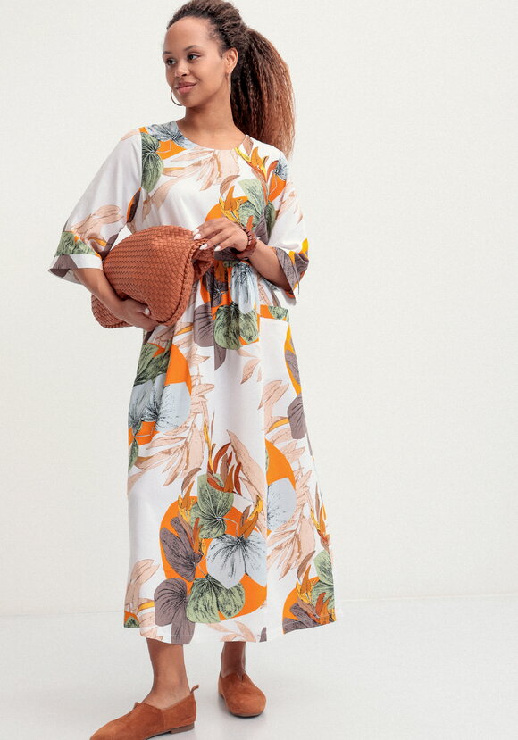Платье из штапеля с тропическим принтом шир.  580, рис. 9